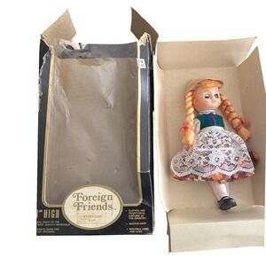 Foreign Friends Tyrolean Doll Vintage Movable Arms Legs 8" High in Box‎